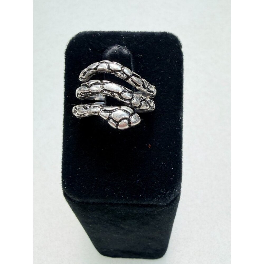Modernist Snake Wrap Ring Size 7 Milano Sterling Silver Signed